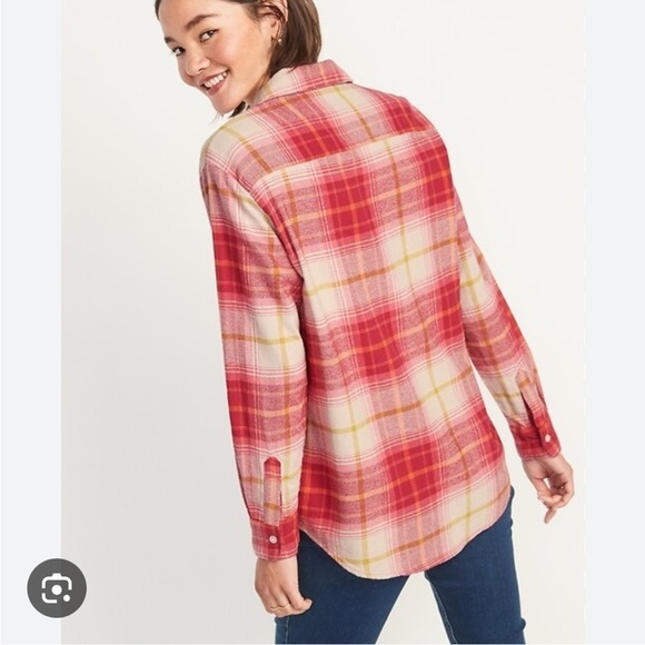 OLD NAVY Oversized Plaid Flannel ShIrt Size Medium NWT - Picture 4 of 14
